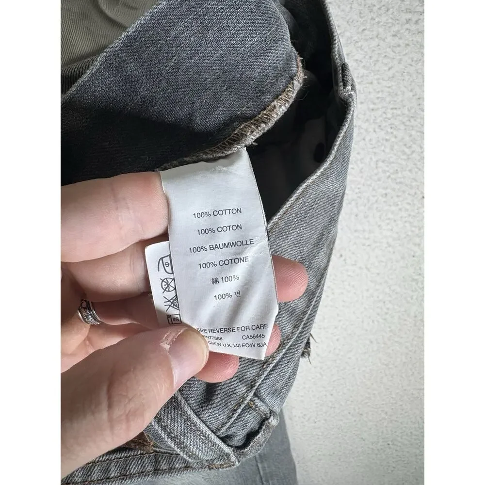 J Crew 770 Jeans Mens 30x34 Gray Kaihara Japanese Denim Slim Fit Straight Leg